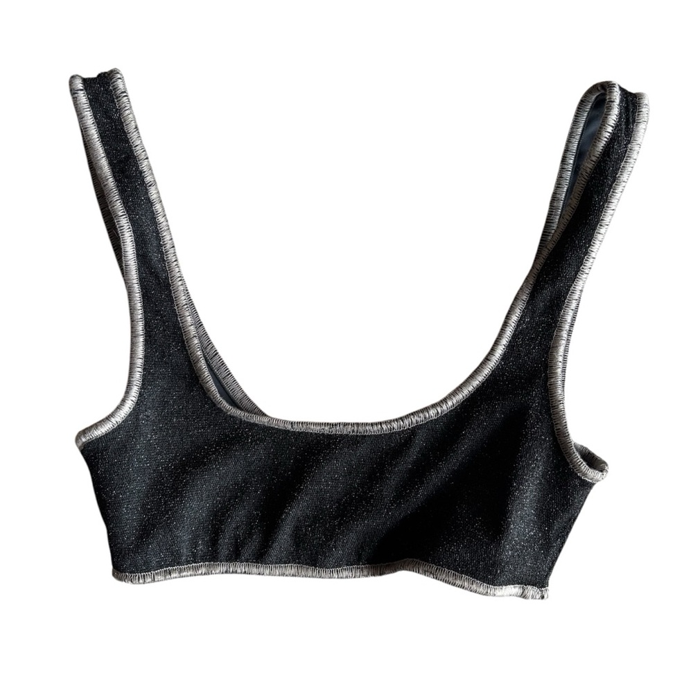 Elysiian Metallic Newport Bikini Top in Black